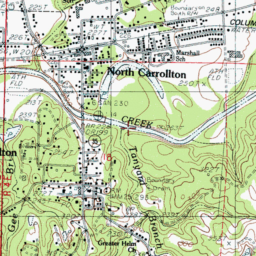 Topographic Map of Tanyard Branch, MS