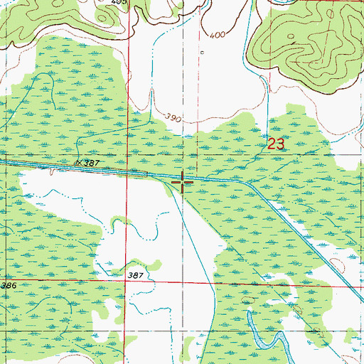 Topographic Map of Tarebreeches Creek, MS
