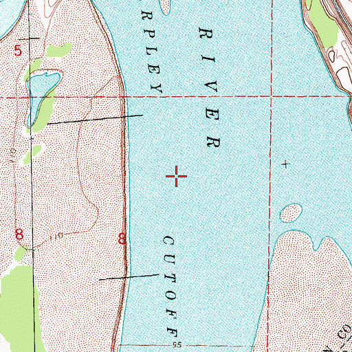 Topographic Map of Tarpley Cutoff, MS