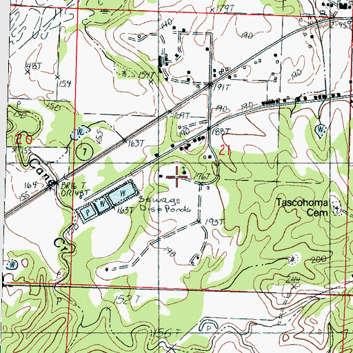 Topographic Map of Taseohoma Church, MS