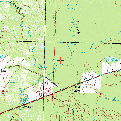 Topographic Map of Tater Creek, MS