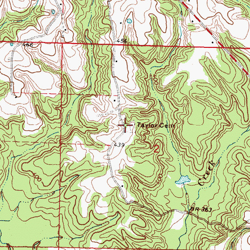 Topographic Map of Taylor Cemetery, MS