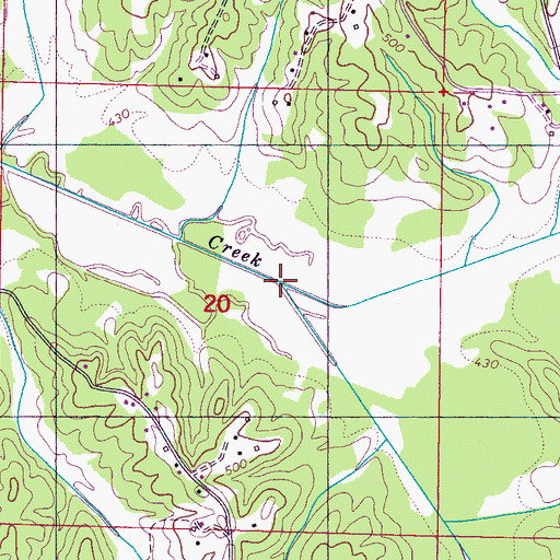 Topographic Map of Taylor Creek, MS