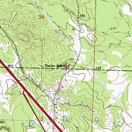 Topographic Map of Taylor Hill Church, MS