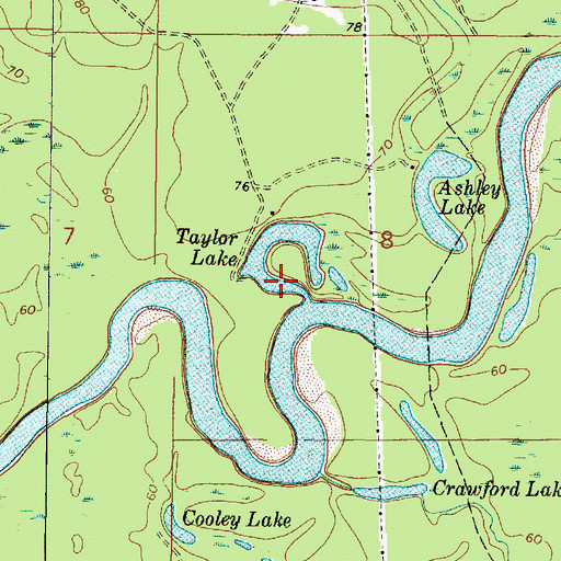 Topographic Map of Taylor Lake, MS