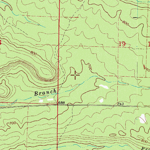 Topographic Map of Box Springs School (historical), AR