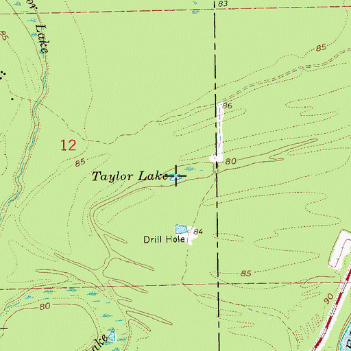 Topographic Map of Taylor Lake, MS