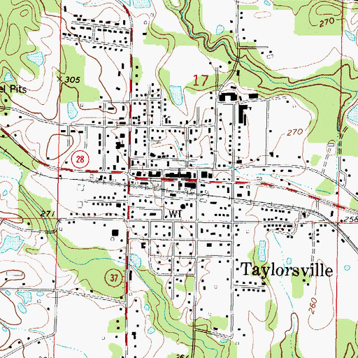 Topographic Map of Taylorsville, MS