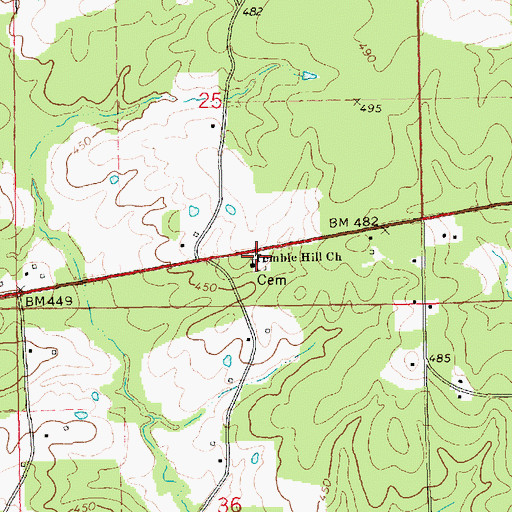 Topographic Map of Temble Hill Church, MS