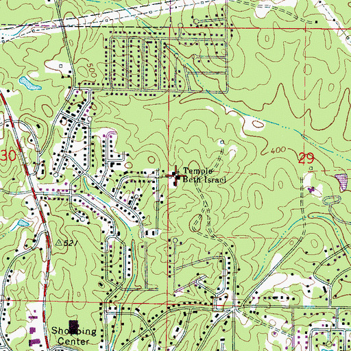 Topographic Map of Temple Beth Israel, MS