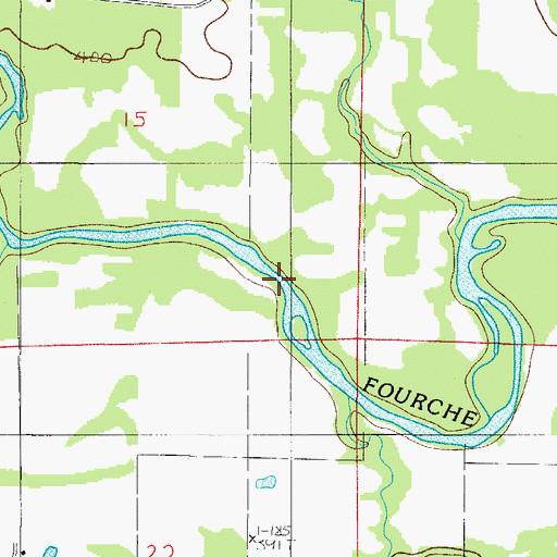 Topographic Map of Briggs Ford, AR