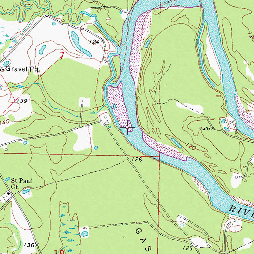 Topographic Map of Tenmile Creek, MS