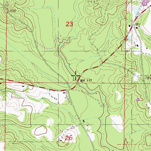 Topographic Map of Tennessee Creek, MS