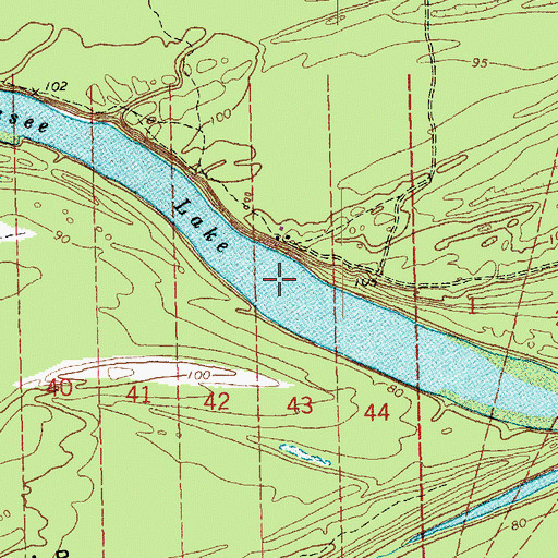 Topographic Map of Tennessee Lake, MS