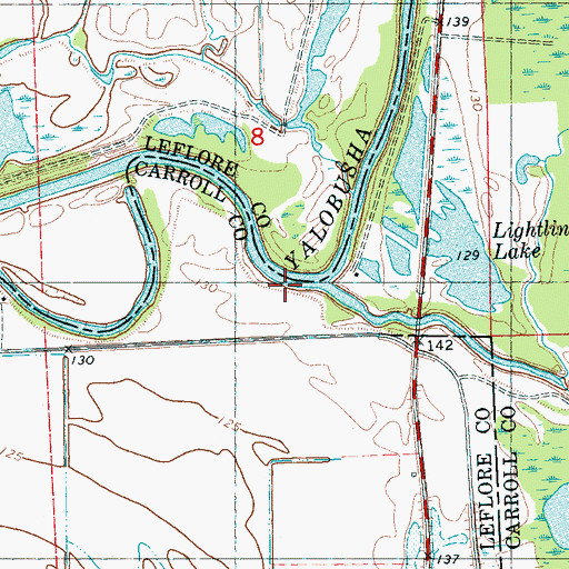 Topographic Map of Teoc Creek, MS