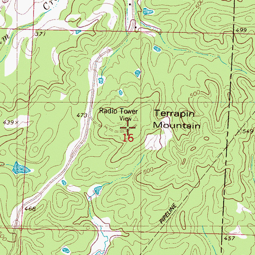 Topographic Map of Terrapin Mountain, MS