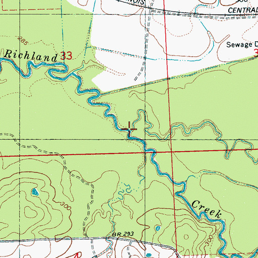 Topographic Map of Terrapin Skin Creek, MS