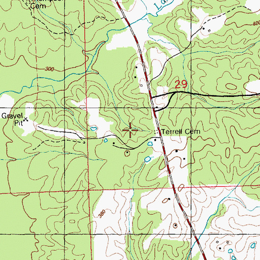 Topographic Map of Terrell Cemetery, MS