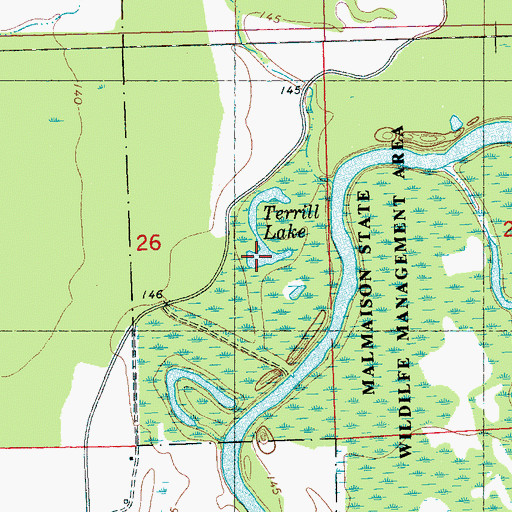 Topographic Map of Terrill Lake, MS