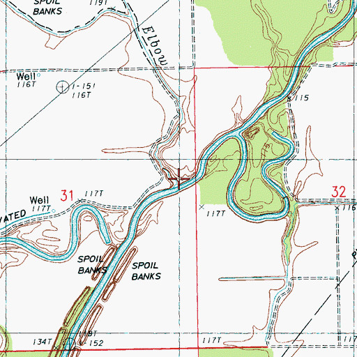 Topographic Map of The Elbow, MS