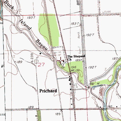 Topographic Map of The Shepard Church, MS