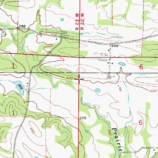 Topographic Map of Cedar Hill School (historical), AR