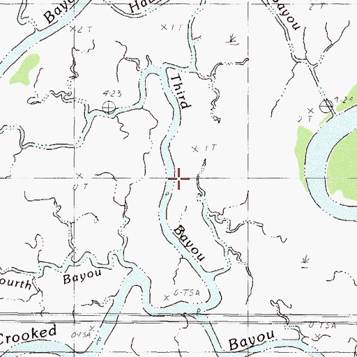 Topographic Map of Third Bayou, MS