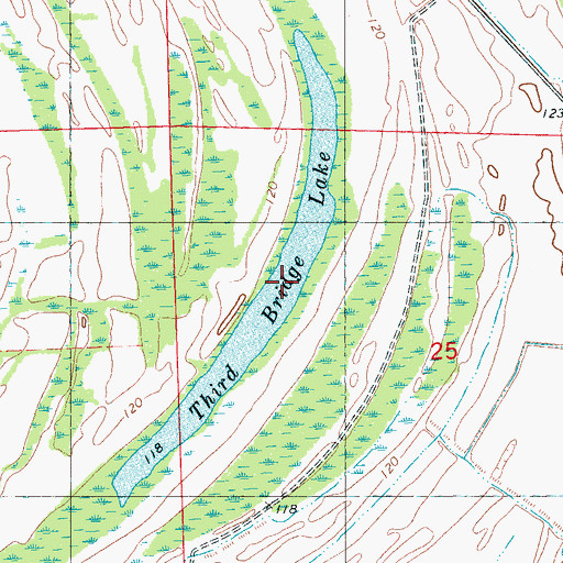 Topographic Map of Third Bridge Lake, MS