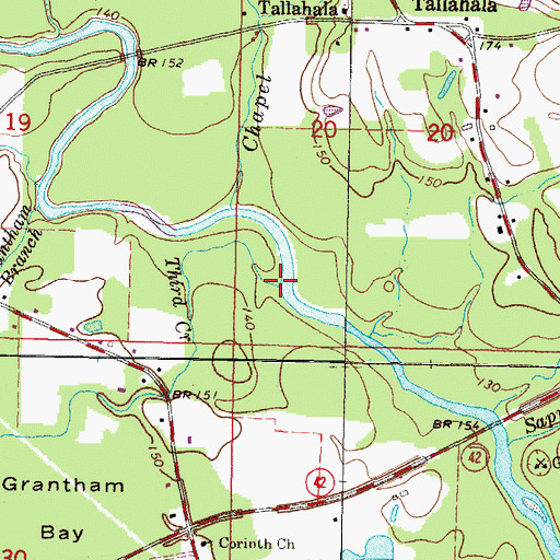Topographic Map of Third Creek, MS