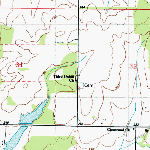 Topographic Map of Third Union Missionary Baptist Church, MS