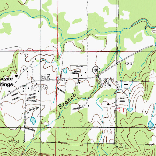 Topographic Map of Chalybeate Springs School (historical), AR