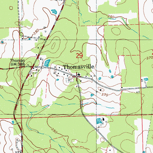 Topographic Map of Thomasville, MS