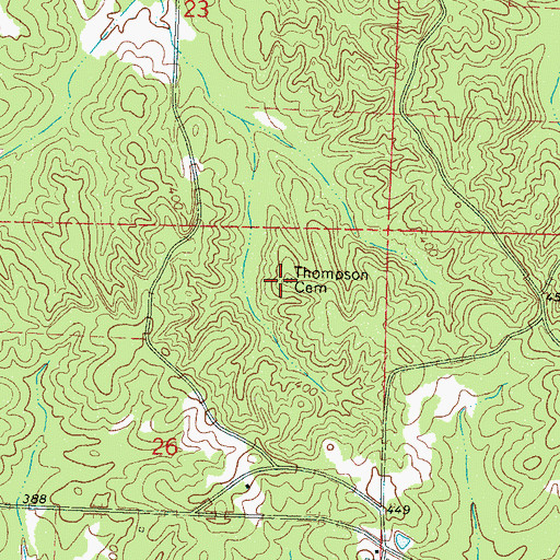 Topographic Map of Thompson Cemetery, MS