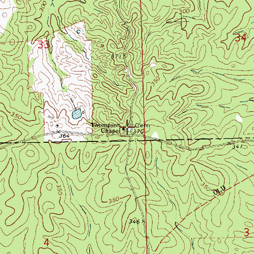 Topographic Map of Thompson Chapel, MS