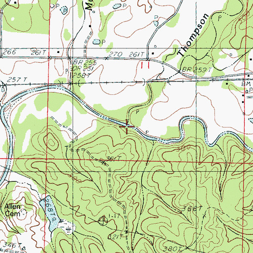 Topographic Map of Thompson Creek, MS
