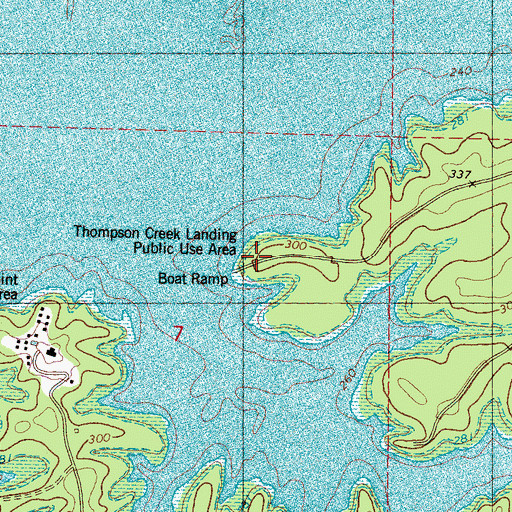 Topographic Map of Thompson Creek Lodge, MS
