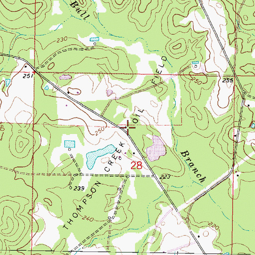 Topographic Map of Thompson Creek Oil Field, MS