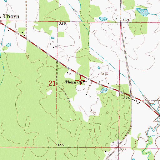 Topographic Map of Thorn Church, MS