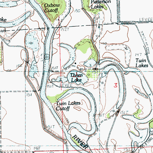 Topographic Map of Thorn Lake, MS