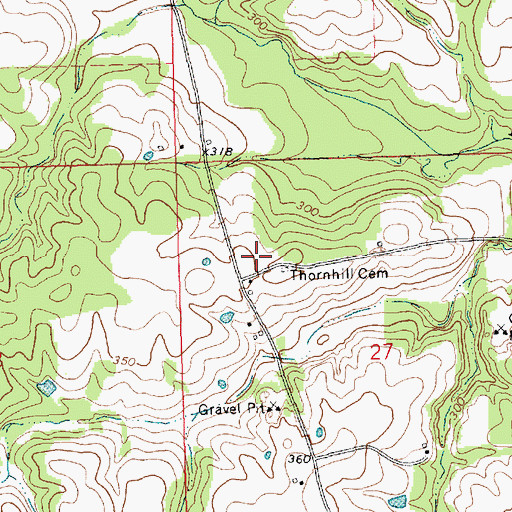 Topographic Map of Thornhill Cemetery, MS