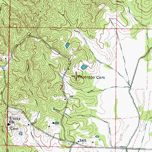 Topographic Map of Thornton Cemetery, MS