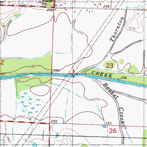 Topographic Map of Thornton Creek, MS
