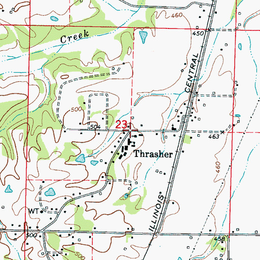 Topographic Map of Thrasher, MS