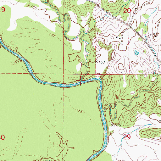 Topographic Map of Tibby Creek, MS