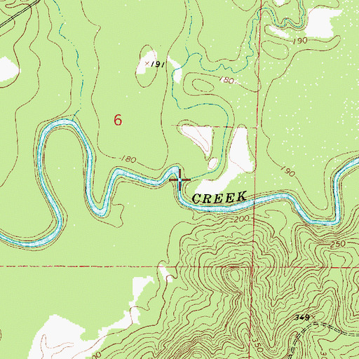 Topographic Map of Tick Creek, MS