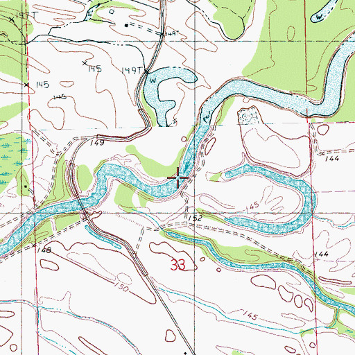 Topographic Map of Tillatoba Cut-Off, MS
