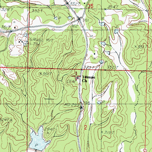 Topographic Map of Tilman Chapel, MS