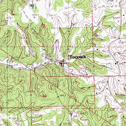 Topographic Map of Tocowa Church, MS