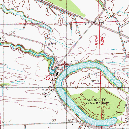 Topographic Map of Tokeba Bayou, MS