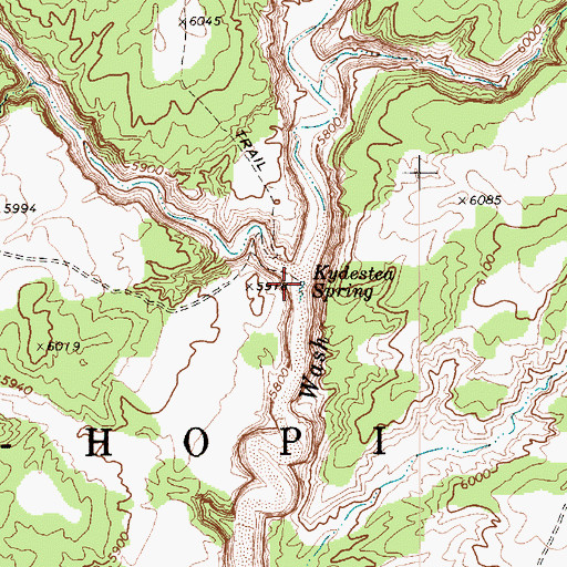 Topographic Map of Kydestea Spring, AZ